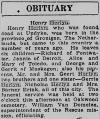Zeitungsbericht über Henry Herlyn, Muskegon, USA