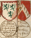 Wappen-Guilbert-de-Lannoy & Jeanne de Ghistelles (um 1450)